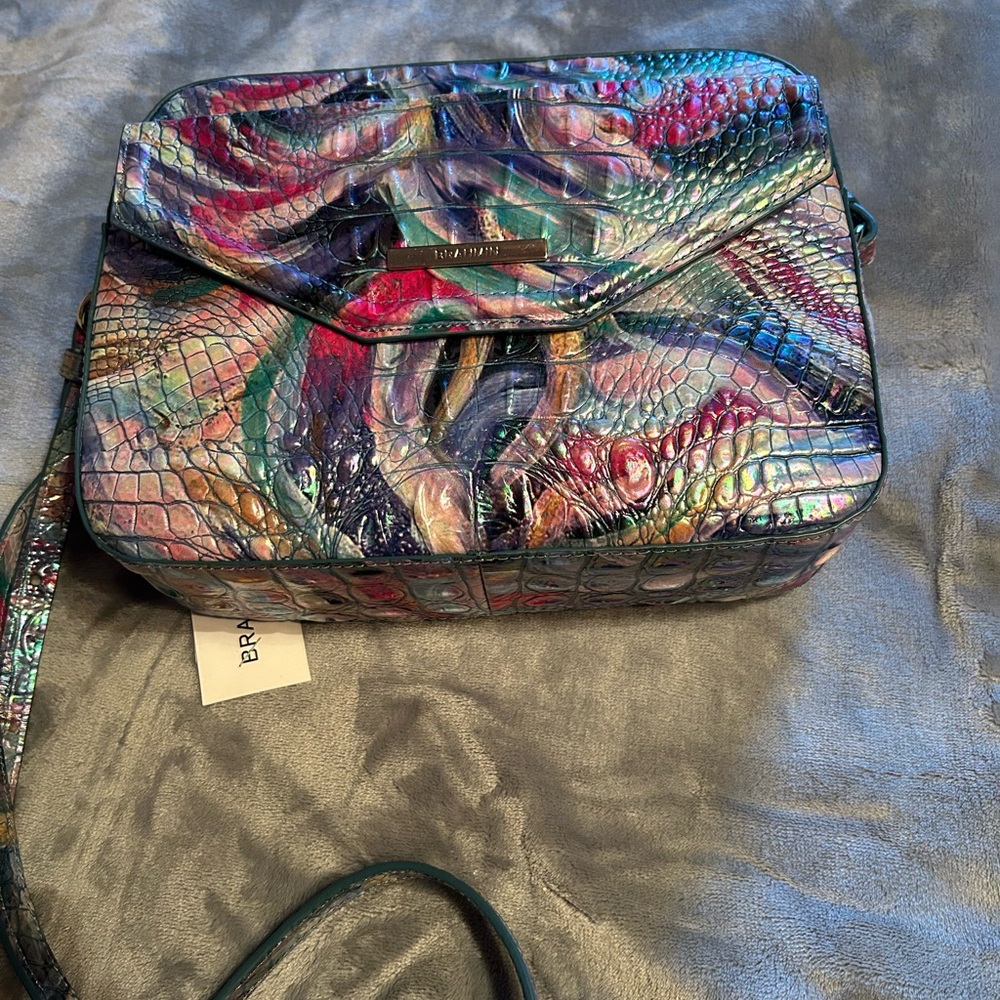 Brahmin Multicolor Crocodile Embossed Crossbody Bag